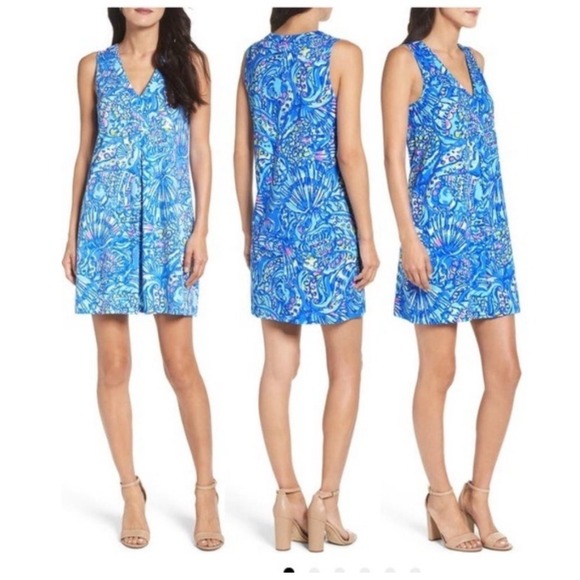 Lilly Pulitzer Amina Swing Dress Brilliant Blue Ceviche Size Small Sleeveless - Picture 1 of 10